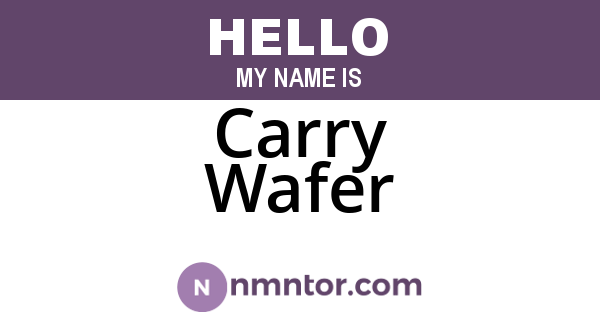 Carry Wafer