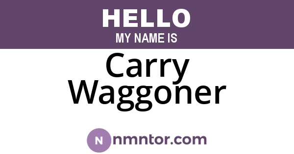 Carry Waggoner