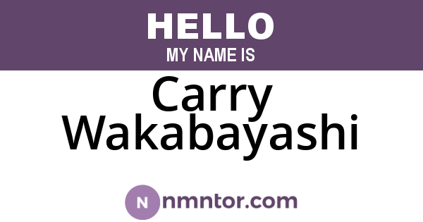 Carry Wakabayashi