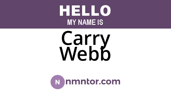 Carry Webb