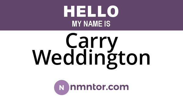 Carry Weddington