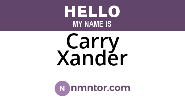Carry Xander