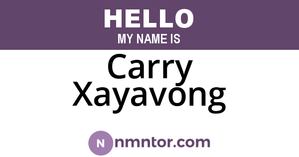Carry Xayavong