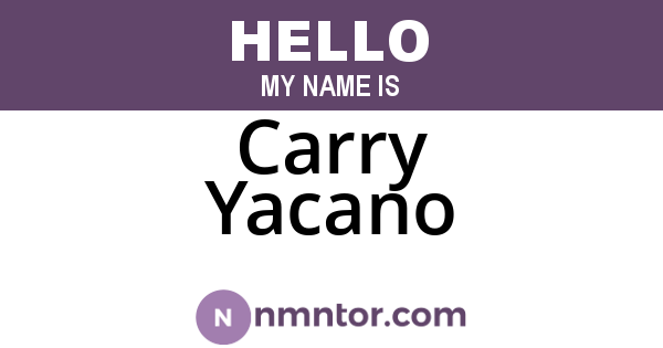 Carry Yacano