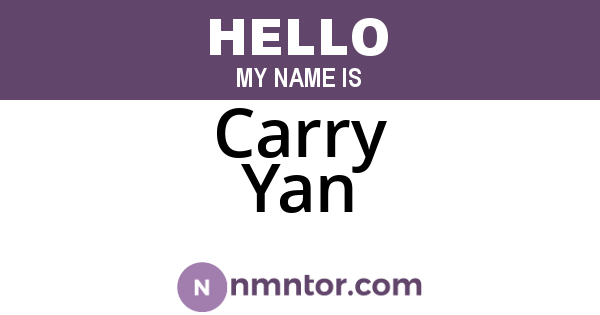 Carry Yan