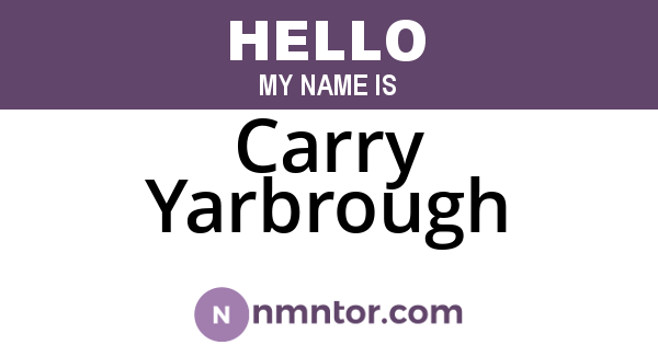 Carry Yarbrough