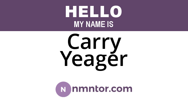 Carry Yeager