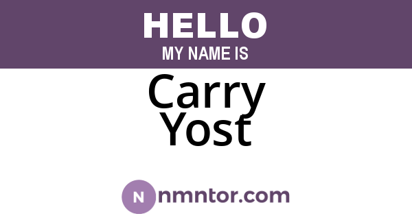 Carry Yost