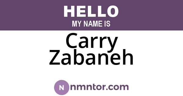 Carry Zabaneh