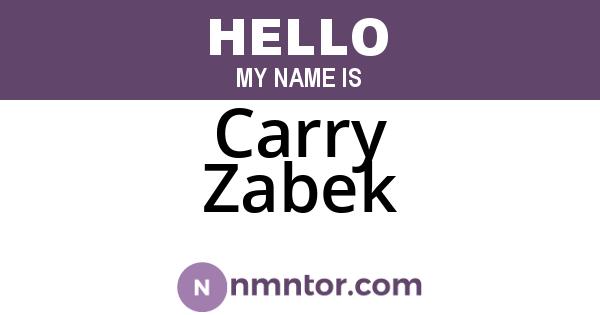 Carry Zabek