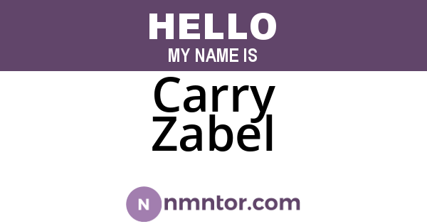Carry Zabel