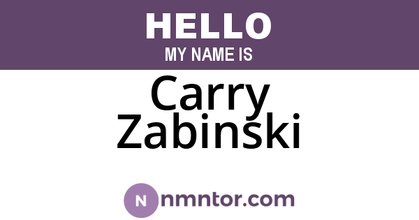 Carry Zabinski