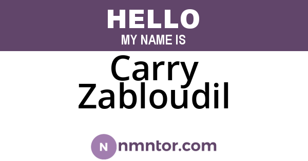 Carry Zabloudil