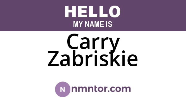 Carry Zabriskie