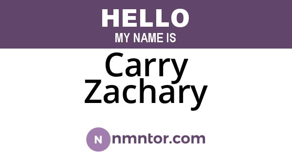 Carry Zachary