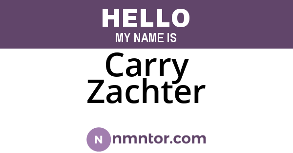Carry Zachter