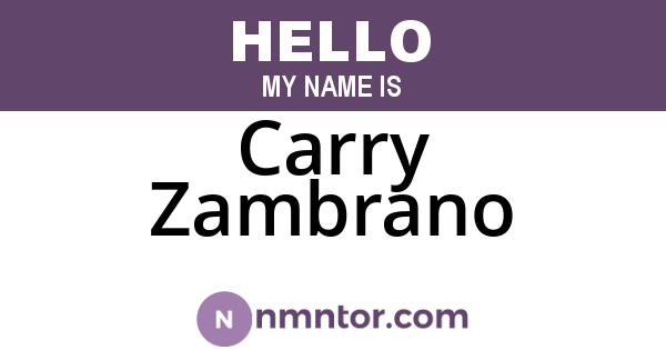 Carry Zambrano