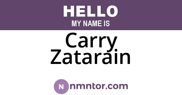 Carry Zatarain