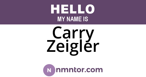 Carry Zeigler