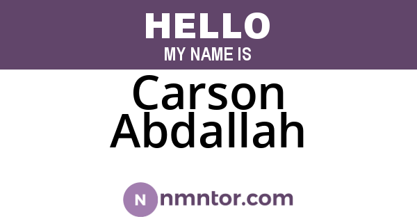 Carson Abdallah