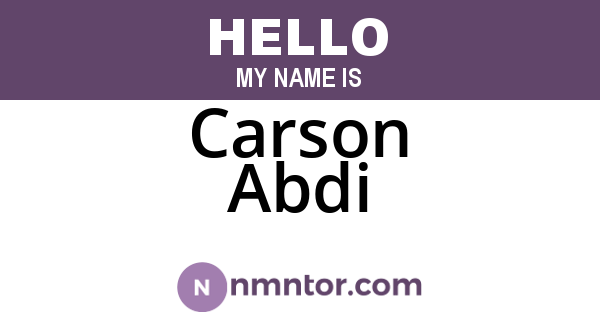 Carson Abdi