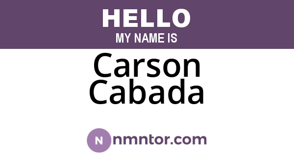 Carson Cabada