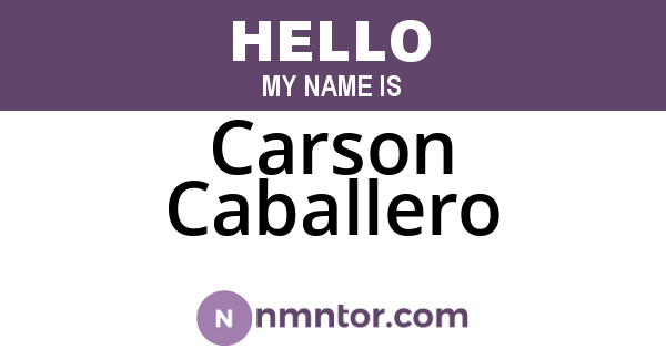 Carson Caballero