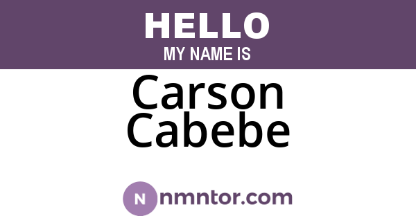 Carson Cabebe