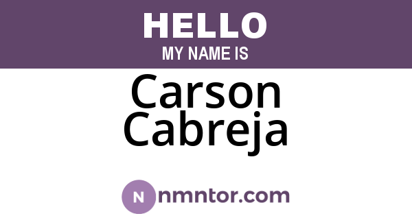 Carson Cabreja
