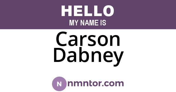 Carson Dabney