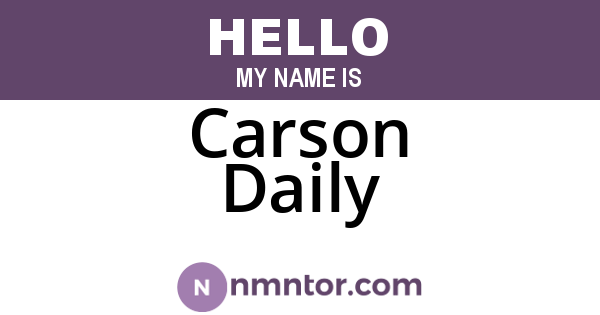 Carson Daily
