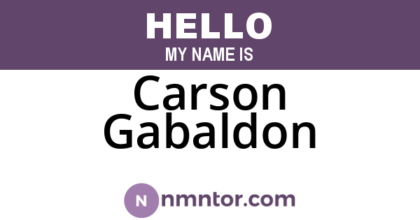 Carson Gabaldon