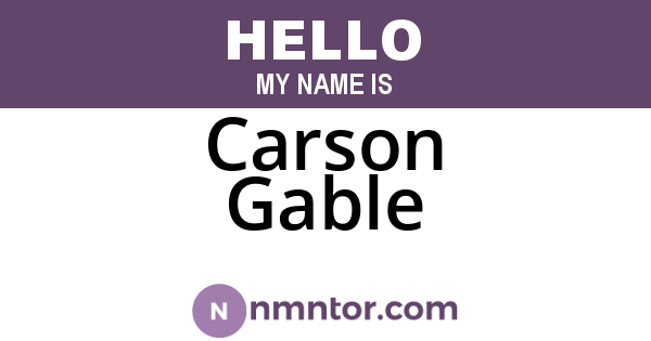Carson Gable