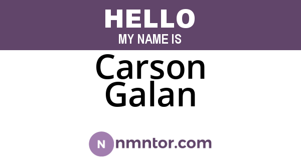 Carson Galan