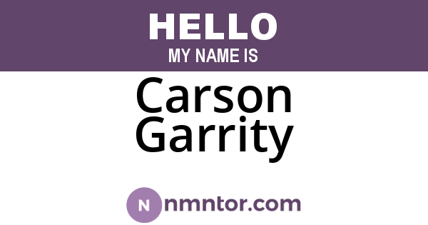 Carson Garrity