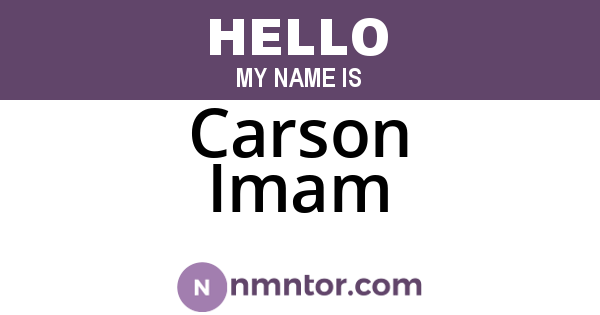 Carson Imam