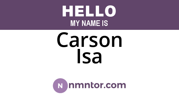 Carson Isa