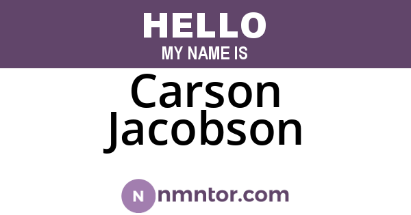 Carson Jacobson