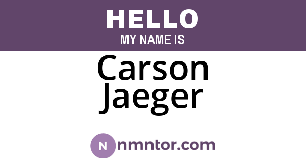 Carson Jaeger