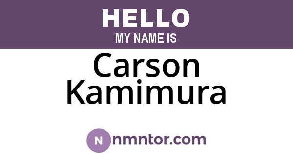 Carson Kamimura