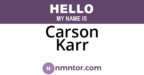 Carson Karr