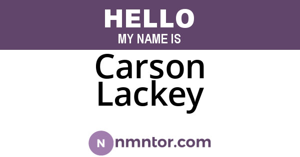 Carson Lackey