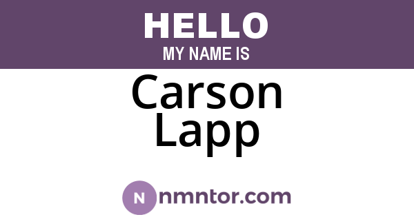 Carson Lapp