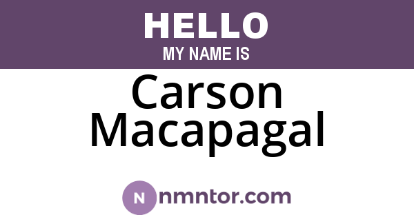 Carson Macapagal