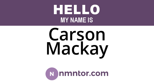 Carson Mackay