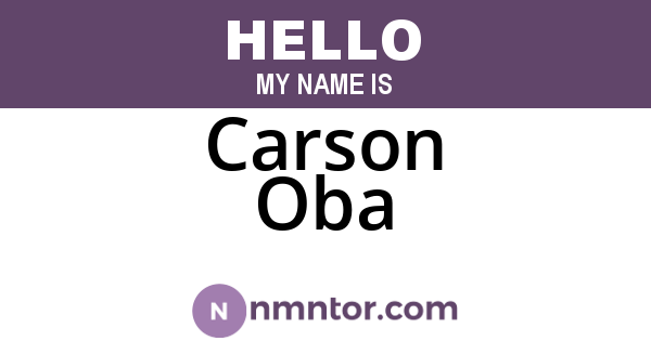 Carson Oba
