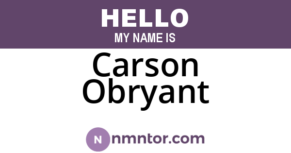 Carson Obryant