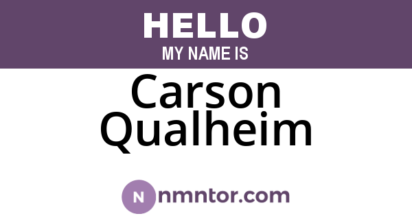 Carson Qualheim