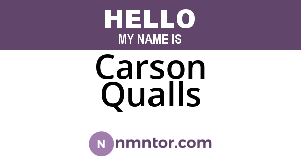 Carson Qualls