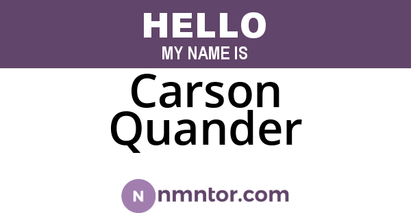 Carson Quander